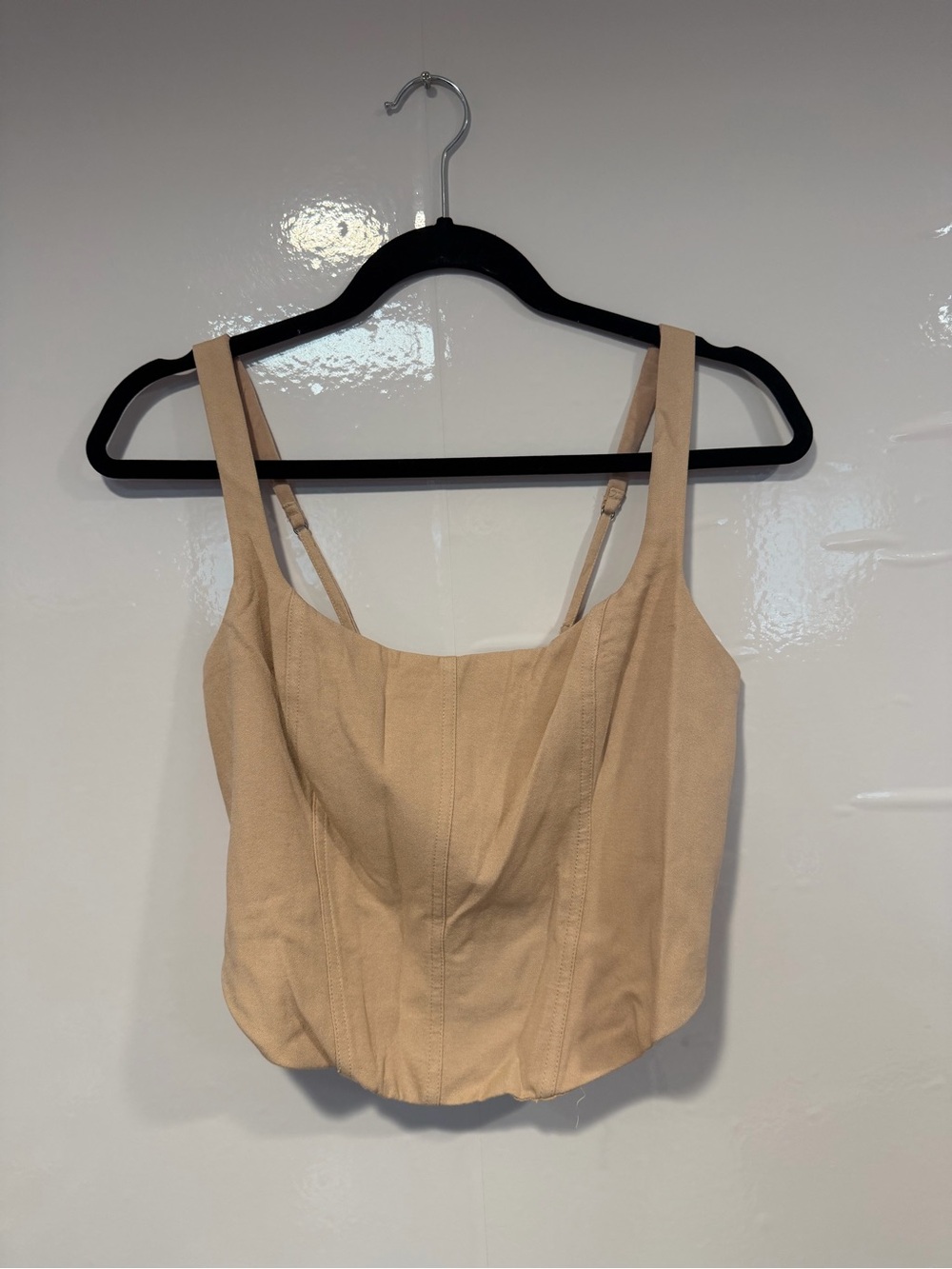NWT Abercrombie and Fitch Neutral Beige Square Neck Bustier Cami Top